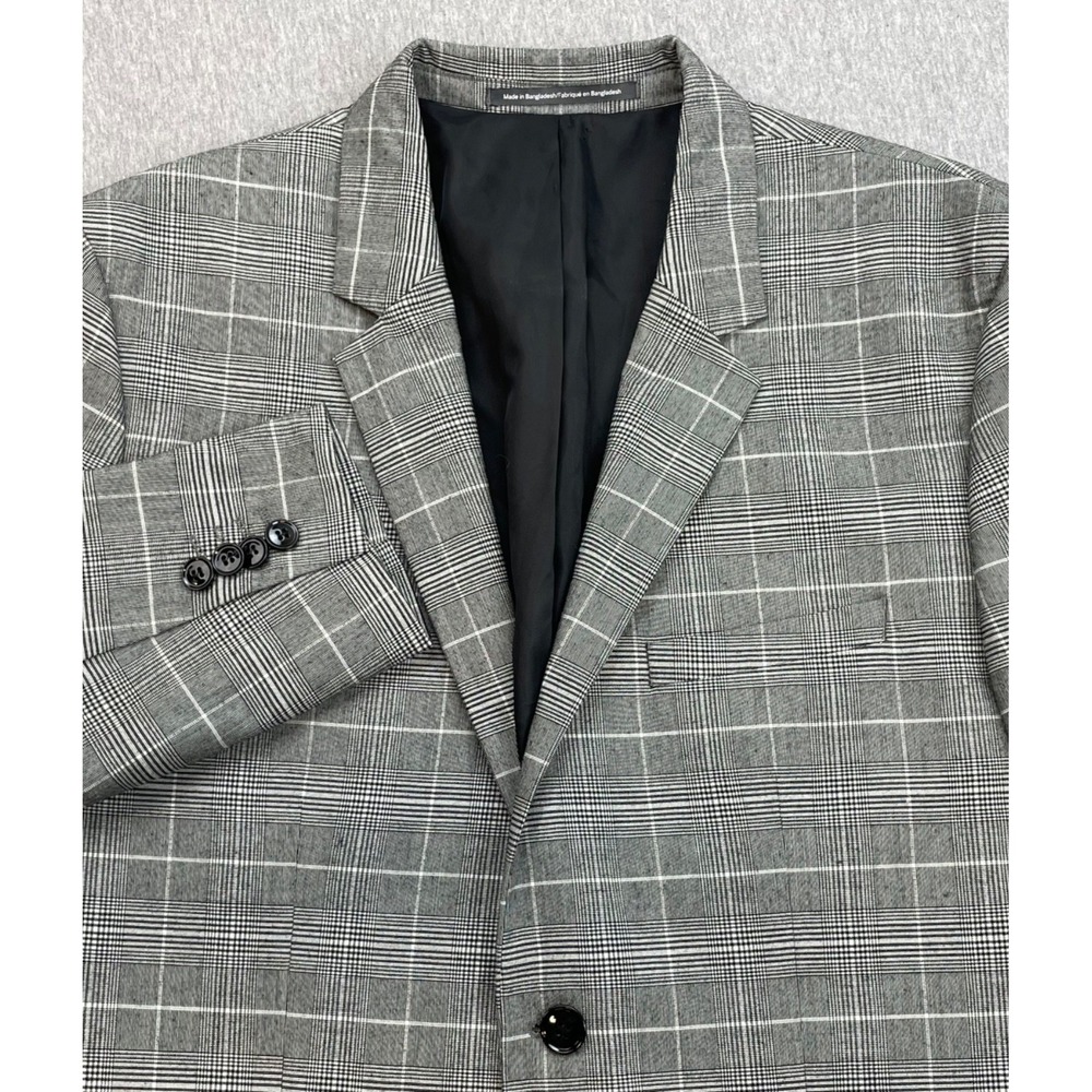 H&M Blazer Mens 44R Plaid Performance Stretch 2-Button Single Breast Skinny Fit
